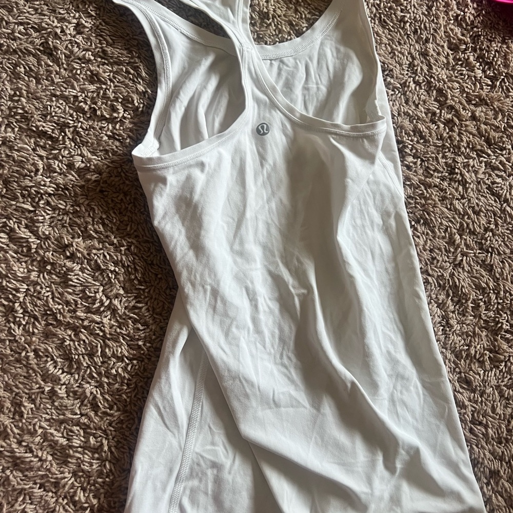 lululemon athletica White Fitted Cut Out Tank Top